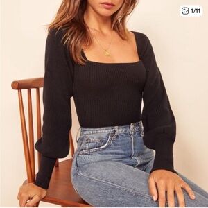 Reformation isabel ribbed square neck cashmere wool sweater FINAL PRICE